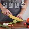 8-Piece Luxury Gold Kitchen Knife Set with Wooden Block Non-Rust