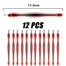 12 Pieces Cuticle Trimmer, Cuticle Remover V Shaped Cuticle Pusher Manicure Dead Skin Removal Tool Plastic Handle for Fingernail Toenail Men Women