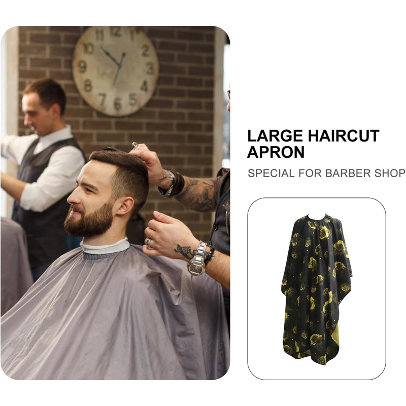 HOMSFOU Delantal de Peluquería Estampado Floral Amarillo de Poliéster Corte