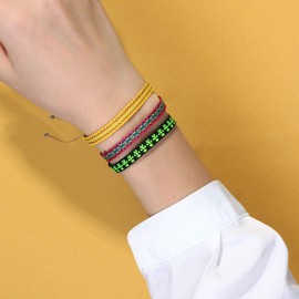 KELITCH Women's Friendship Bracelet Sand Bracelets Bangle Stacking Tropical Beach Wrap Bracelets, Nylon