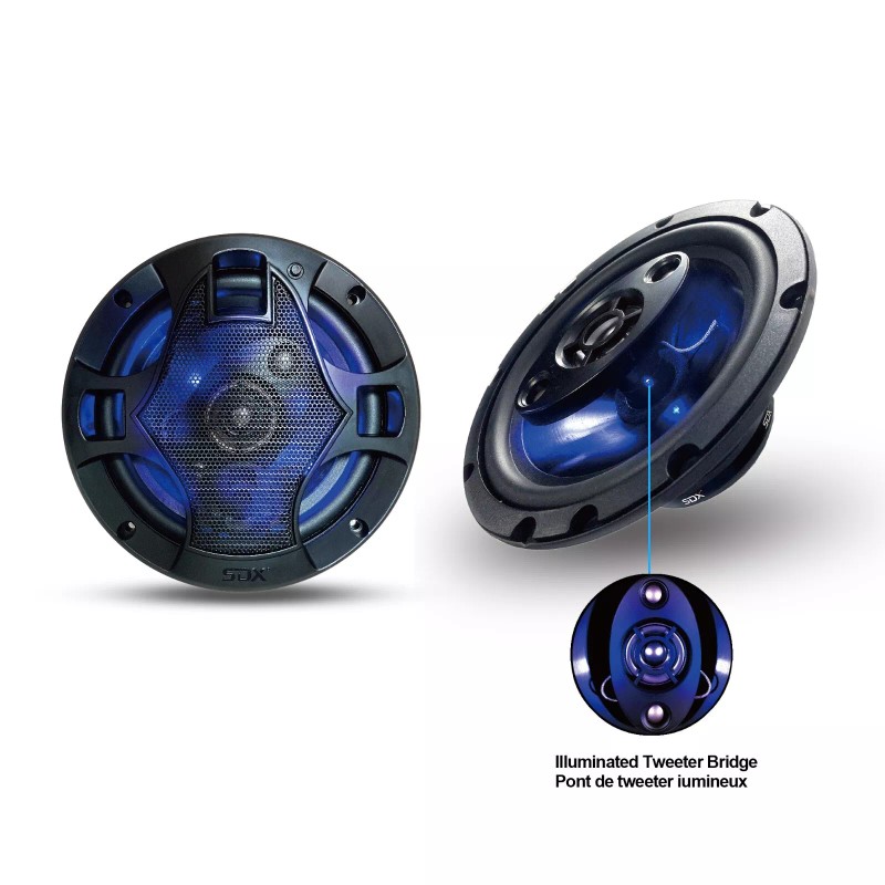 SDX Audio 4-Way 6.5" 300W Car Speaker w Built in