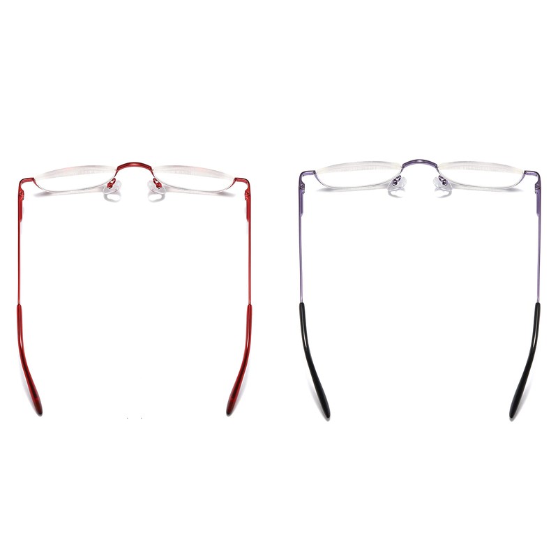 KoKoBin Half Reading Glasses - 2 Pairs Half Rim Metal