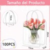 100PCS Bolsas de Regalo de PVC Transparente con Asas, Bolsas