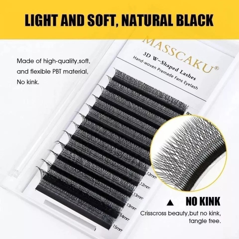 Masscaku Paquete De Extensiones De Pestañas Masscaku 3d Clover Fan