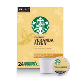 Starbucks Veranda Blend Coffee K-Cup Pods | Blonde Roast | Coffee Pods for Keurig Brewers | 1 Box (24 Pods)