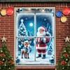 Saoplasa Christmas Party Banner 47x31 Inch Santa Claus and Reindeer