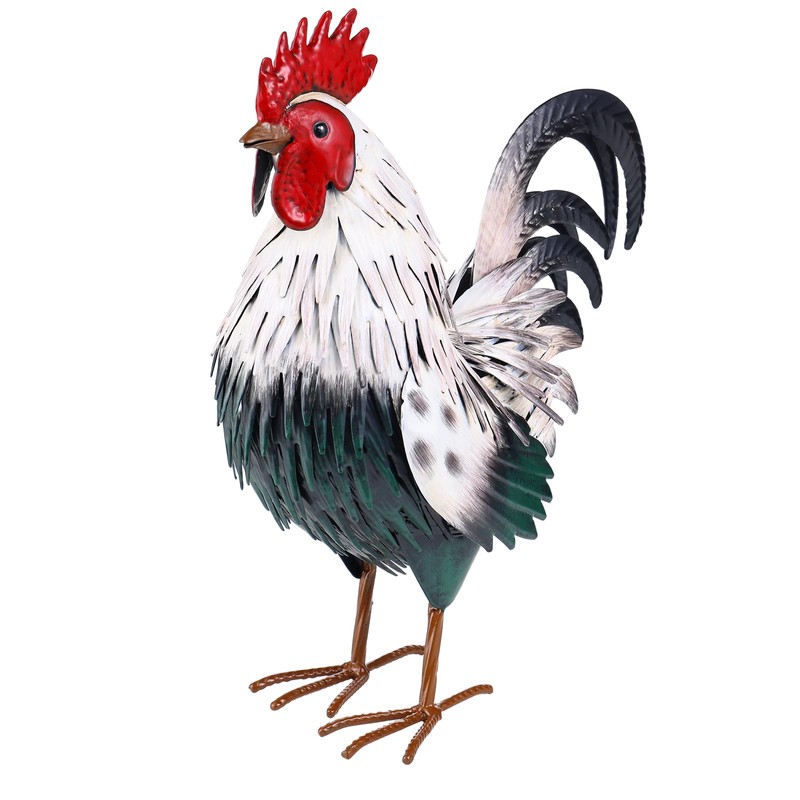 Ratuor Rooster Garden Statue Sculpture Metal Chicken Yard Decor Outdoor