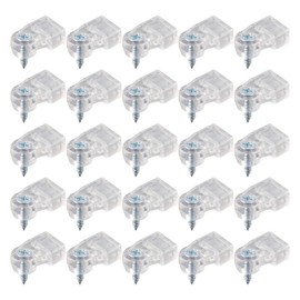Pack of 25 Glass Holding Clips, Plastic Glass Plate Clips, Glass Holding Clips for Storm Doors, Window Decoration Fittings with Screws for Attaching Cabinets, Window Doors