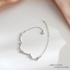 IMINI Crystal Leaf Bracelet for Women Girls Sterling Silver Danity