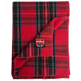 MOLLYWHOPPER Plaid Red Royal Stewart Pattern Classic 80% Wool Blanket 88" x 60"