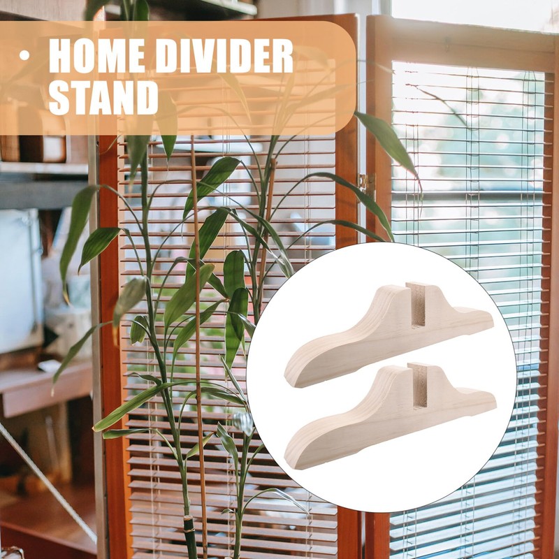 Luxshiny Folding Room Divider Stand 2pcs Wood Privacy Screen Stand