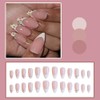 24 Uñas Postizas Francesas De Presión - Uñas Cortas Almendradas