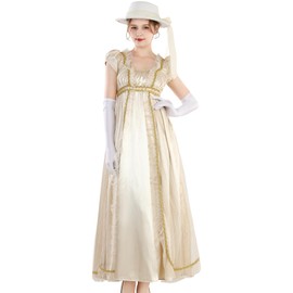 CR ROLECOS Regency Victorian Dress for Women Bridgerton Dress, Jane Austen, Ball Gown, Empire Waist XL
