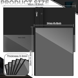 Henoyso 24 Pcs School and Home Folders with Prongs Take Home Plastic Heavy Duty 2 Pocket Folder Homework for Students Parent Teacher Communication for Classroom (Black)