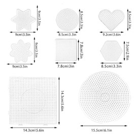 DFsucces Iron Beads Plate Set of 8 0.2 inch (5 mm) Round Square Heart Ironing Sheet DIY Crafts Handmade Accessories