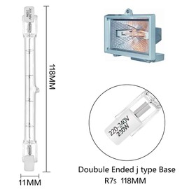 EKSAVE R7S lineare Halogen 230W J118 Sicherheitslampe 118mm lang 3100lm 2700K warm weiß dimmbar (4-Sätze)