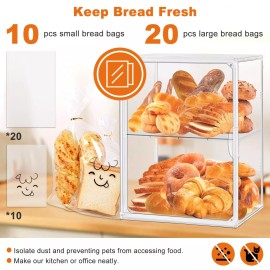 YMJOINMX Large Clear Bread Box For Kitchen Countertop Storage Container