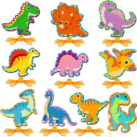 10 Pieces Kids Dinosaur Lacing Cards Thick Cardboard Dinosaur Sewing Cards Double Sided Lacing Playing Games for Children Toddler Developing Imagination Education Supplies (Dinosaur Style)