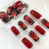 Valentine's Day Flower Press on Nails Short Square Fake Nails