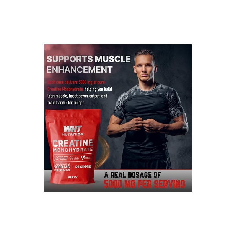 Creatine Gummies – 5000mg Real Creatine Monohydrate per Serving –