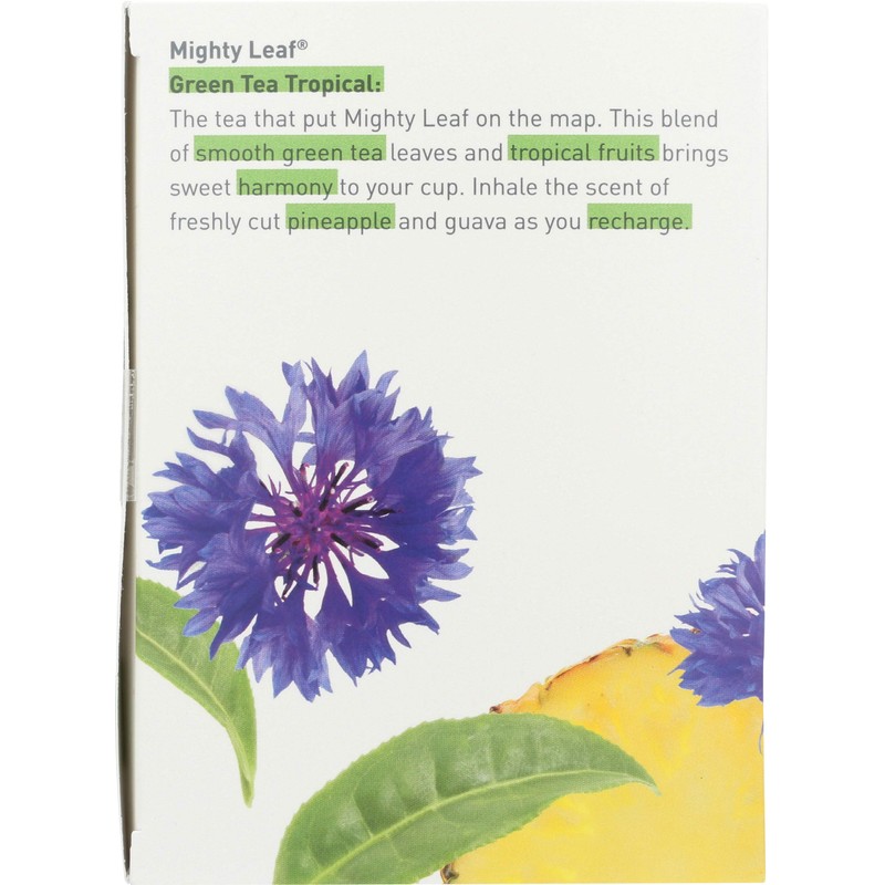 Mighty Leaf Whole Leaf Tea, Green Tea Tropical, 15 Tea