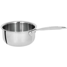 Cristel Castel'Pro Mini Stainless Steel Saucepan, 3-Ply Construction, Safe for All Hobs + Induction (.5 Qt.)