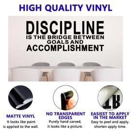 Motivational Quotes Wall Stickers for Office: Gym Inspirational Positive Vinyl Art Wall Decals for Bedroom Classroom School - Discipline 23" X 9"