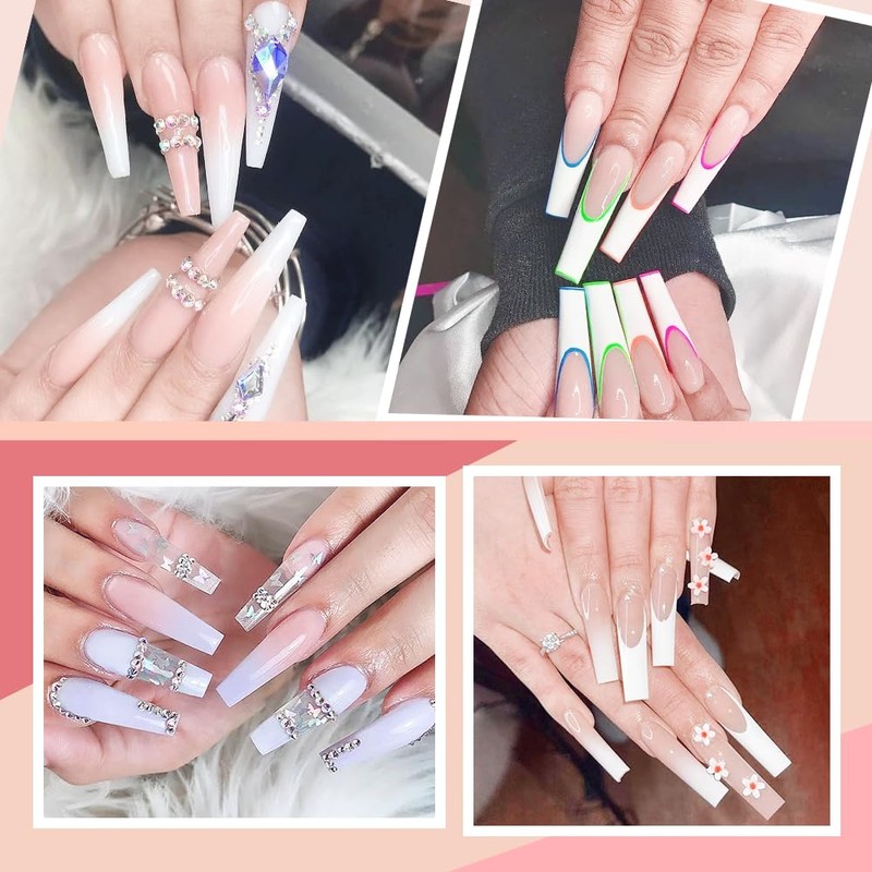 ZEYACHAN 96 Pieces Nail Capsules Nail Extension Set 4 Models