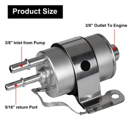VehiMata Fuel Filter Regulator 58 PSI fit for LS Swap EFI Conversion C5