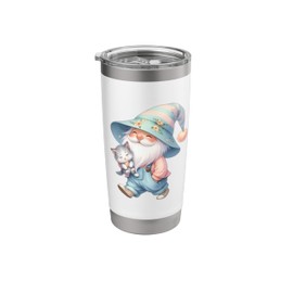 Dad Gnome Cat Owner Must Haves For Gardener With Cute Kitten Stainless Steel Insulated Tumbler