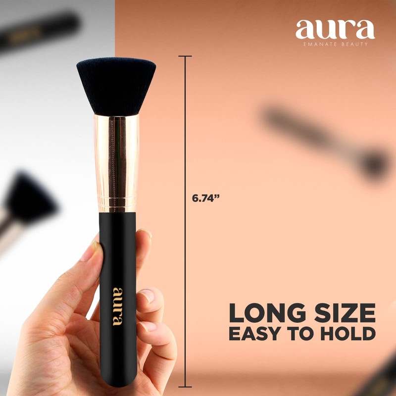 Flat Kabuki Foundation Brush by Aura. Designed for the face,