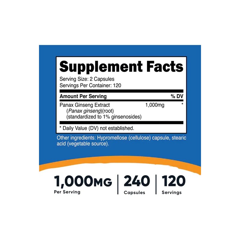 Nutricost Panax Gins 240 Capsulas Sfn Sin Sabor