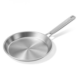 COOKER KING 11" Stainless Steel Crepe Pan, Everyday Flat Skillet