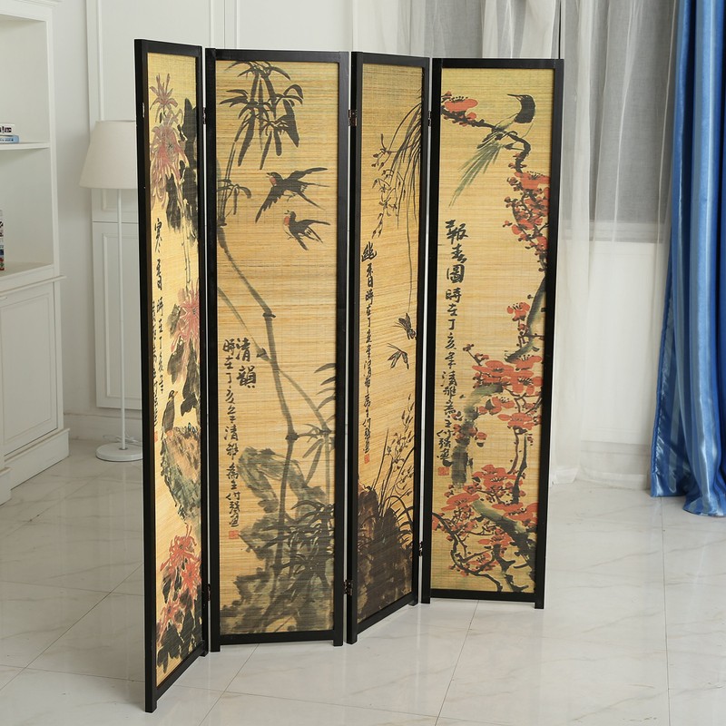 MyGift Decorative Chinese Calligraphy Design Wood & Bamboo Hinged 4
