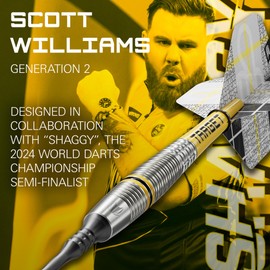 Target Darts Scott Williams Generation 2 Soft Tip Darts Set, 18G | Player Edition G2 90% Tungsten Darts, Black Pixel Tips, Pro Ultra No.2 Flights, Pro Grip Tag Shaft