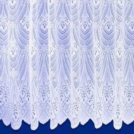 Maple Textiles White Net Curtain. 45" 115cm Drop in Luxury Cotton Look sold by the metre