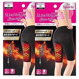 [Set of 2] Slimwalk Beau-Acty Burning Shape Shorts M Size for Sports Black (M Size x 2)