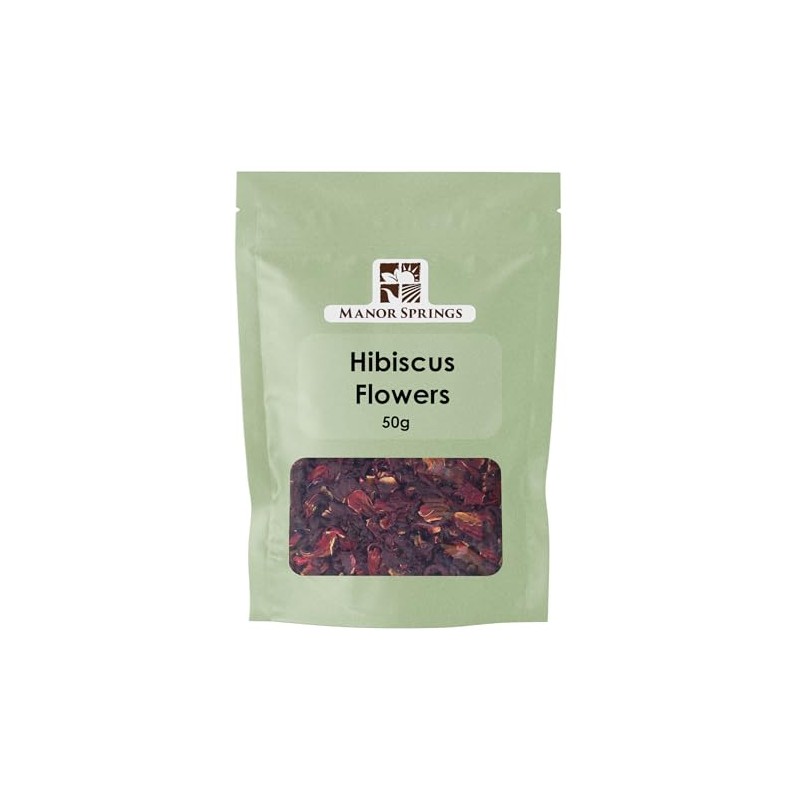 Hibiscus Flowers Whole Petals 50g by Manor Springs