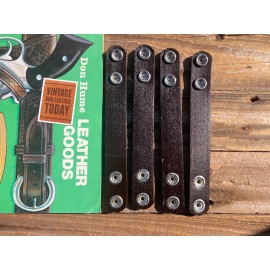 Don Hume Dark Brown Plain Leather 1" Wide 4 Keeper Set Nickel For Duty Belt