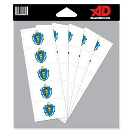 Massachusetts Flag Sticker Decal for Helmets (Football, Baseball, Softball, Hockey, Lacrosse, Etc.) 50 Stickers The Original Award Decals Premium 20mil Thick Helmet Decals Made in The USA Since 1976