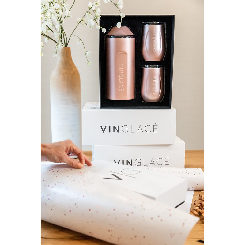 Vinglacé Wine Bottle Chiller- Portable Champagne Insulator- Stainless Steel Wine