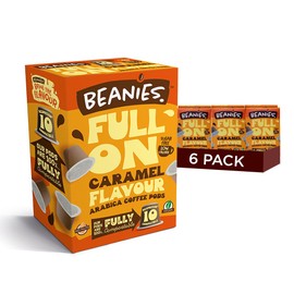Beanies Caramel Flavoured Arabica Coffee Pods, 60 Pods (10 X 6 Pack) - Premium Taste, Compostable Pods,Compatible with Nespressoᵀᴹ Original Machines,100% Arabica Beans, Low-Calorie, Sugar-Free, Vegan