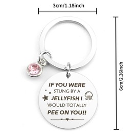 HUHALLI Gifts for Friend Sister Brother Lover Daughter Coworkers Students Him Her Women Men, Birthday Christmas Thanksgiving Graduation New Year Gifts, Jellyfish Gag Keychain Gifts for Women