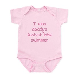 CafePress I Was Daddy's Fastest Little Swimmer Infant Bodysu Cute Infant Bodysuit Baby Romper