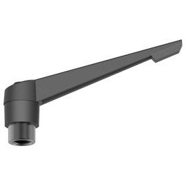 Skweawert Adjustable Clamping Lever Handles, M6 Female Thread Knobs Rotating Screw Locking Quick Release Ratchet Push Button Handle, Black