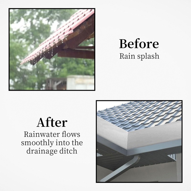 4 Pcs Gutter Valley Splash Guards,Aluminum Rain Diverter Roofing Gutter
