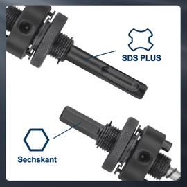 Hole Saw 40 mm, HSS Hole Saw Wood with SDS Plus Shank and Hexagonal Shank Drill Bit for Wood, Drywall, Plastics