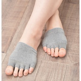 LocoMate Bunions, Bunions, Foot Stuffiness, Odor Reduction, 5 Toes, Protective Inner, Unisex, Size 7.9 - 11.4 inches (20 - 29 cm), Set of 2 (same color), Made in Japan (Gray)