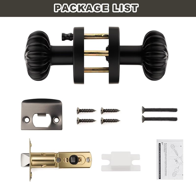 NIZADO 1 Pack Black Privacy Door Knob, Interior Door Lock