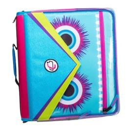 Case-it LT-307-ME Universal Monster Eye Zipper Binder with Removable Laptop Sleeve, 2-Inch O Rings, Shoulder Strap, Magenta, LT-307-ME-MAG